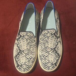 Rothy's Blue and Gray Patterned Loafers